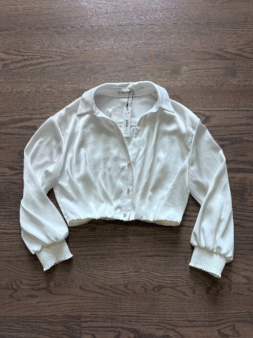 Alice + Olivia Pierre Button Down - OFF WHITE